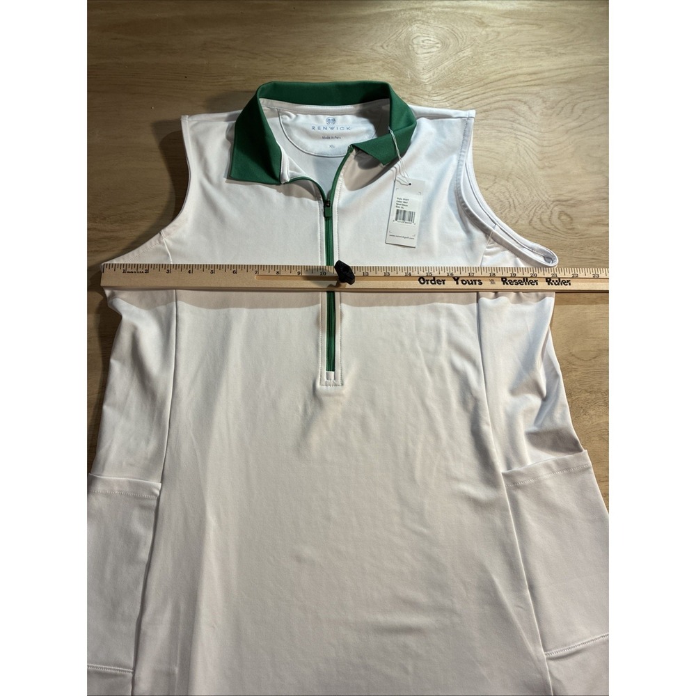 Renwick Dress Womens XL White Sport Polo Golf Pockets 1/2 Zip Sporty Tennis NWT - Picture 8 of 9